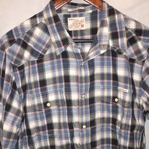 Lucky Brand Classic Fit Long Sleeve Plaid Button Down Shirt | Size M